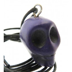 Coloured Purple Stone Skull Pendant